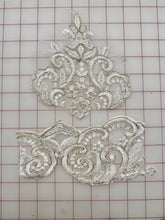 Applique - Gold Corded Lace Ivory One Set of 2 Pieces Left! Dyeable Close-Out